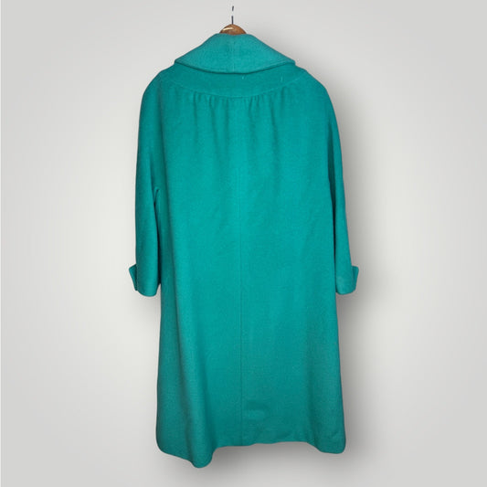 Vintage Rothmoor Wool Coat Vibrant Teal 1960s Swing Bright Women's Large