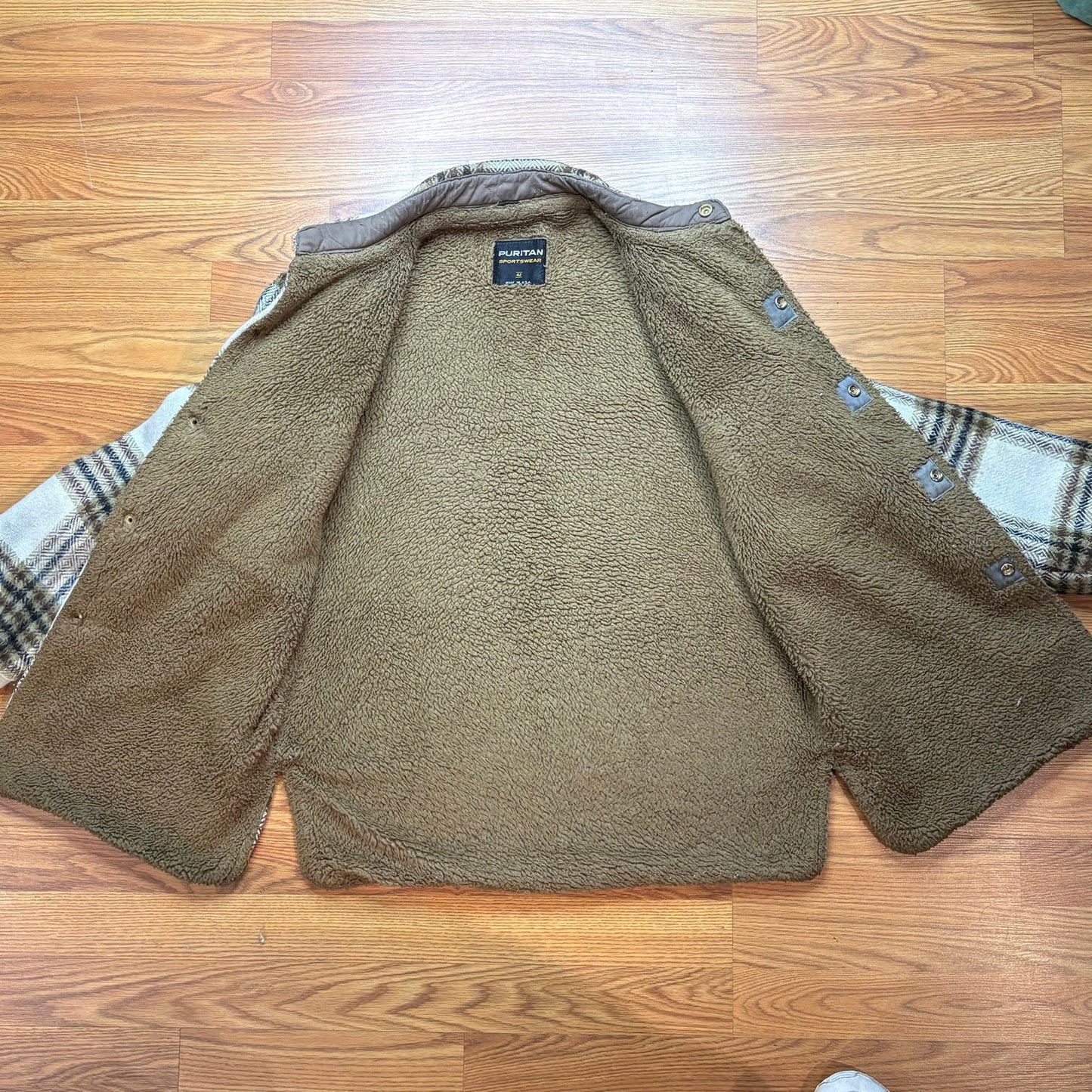 Vintage 1970s-80s Puritan Sportswear Plaid Sherpa Jacket Mens XL USA Western
