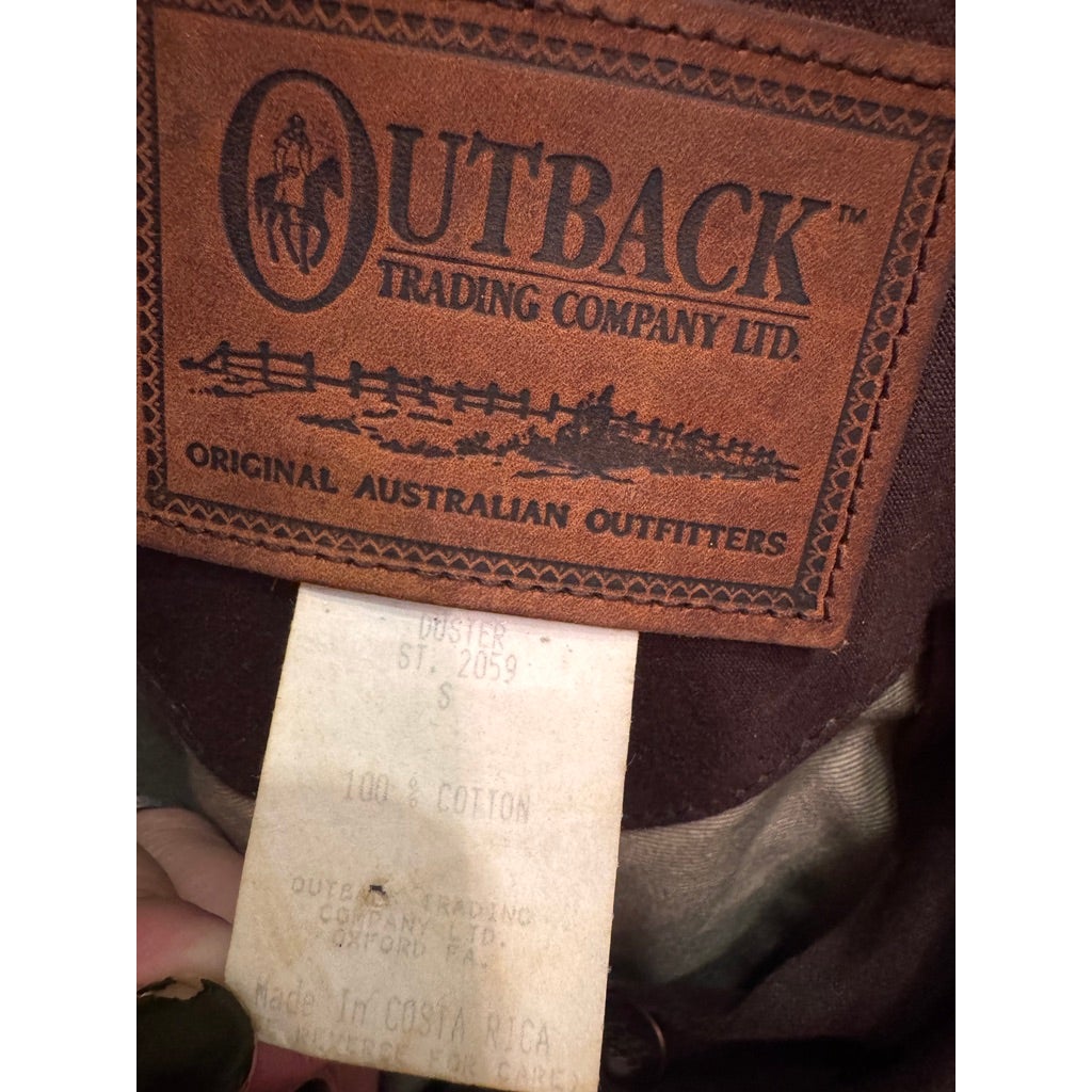 Vintage Australian Outback CO Outback Oilskins Brown Cotton Small