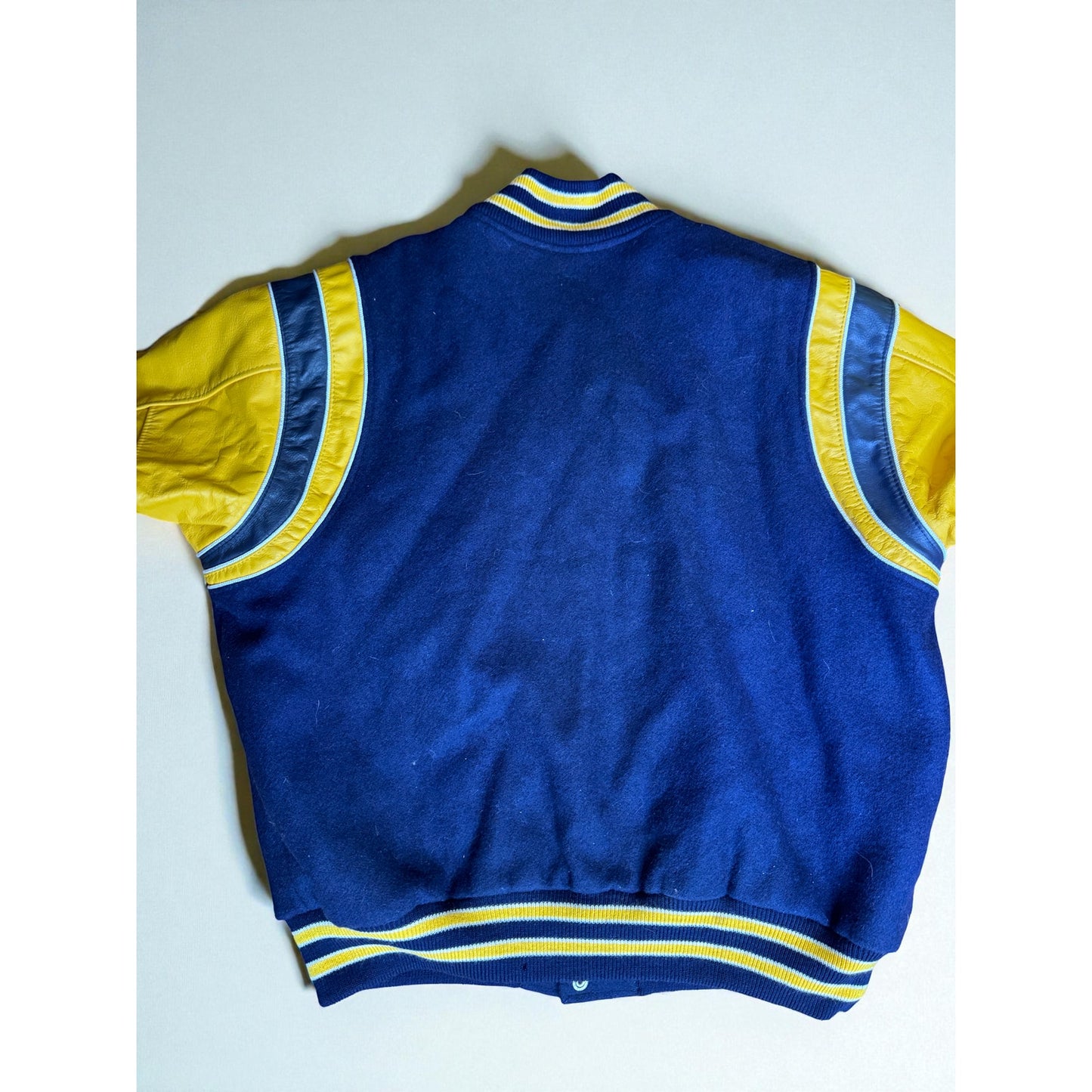 Vintage Varsity Rams Letterman Jacket Pins Y2K 2002 Blue Yellow Men's XL