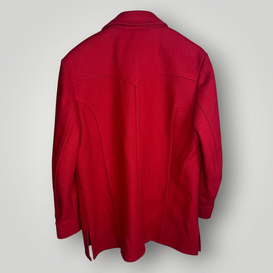 Vintage CPO Shirt Gleneagles Great Western 100% Wool Made in USA Red Medium Lg