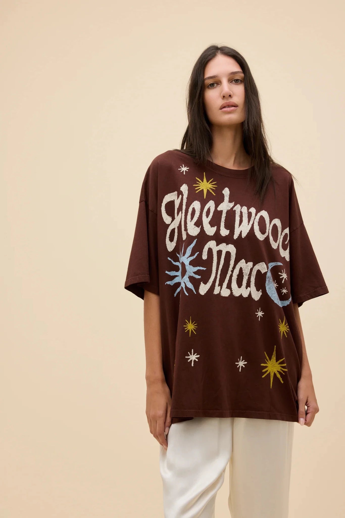 Fleetwood Mac 1973 Doodle One Size Tee - Brown - MST GoodsDaydreamer