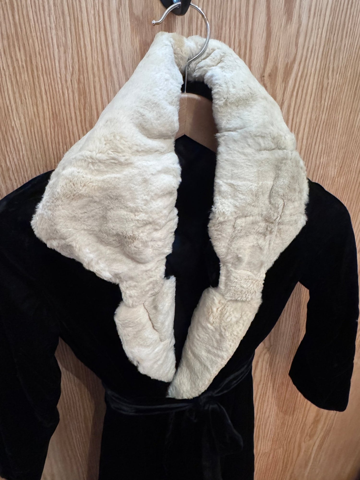 Fur and velvet Robe Dressing Gown Coat - MST GoodsVintage
