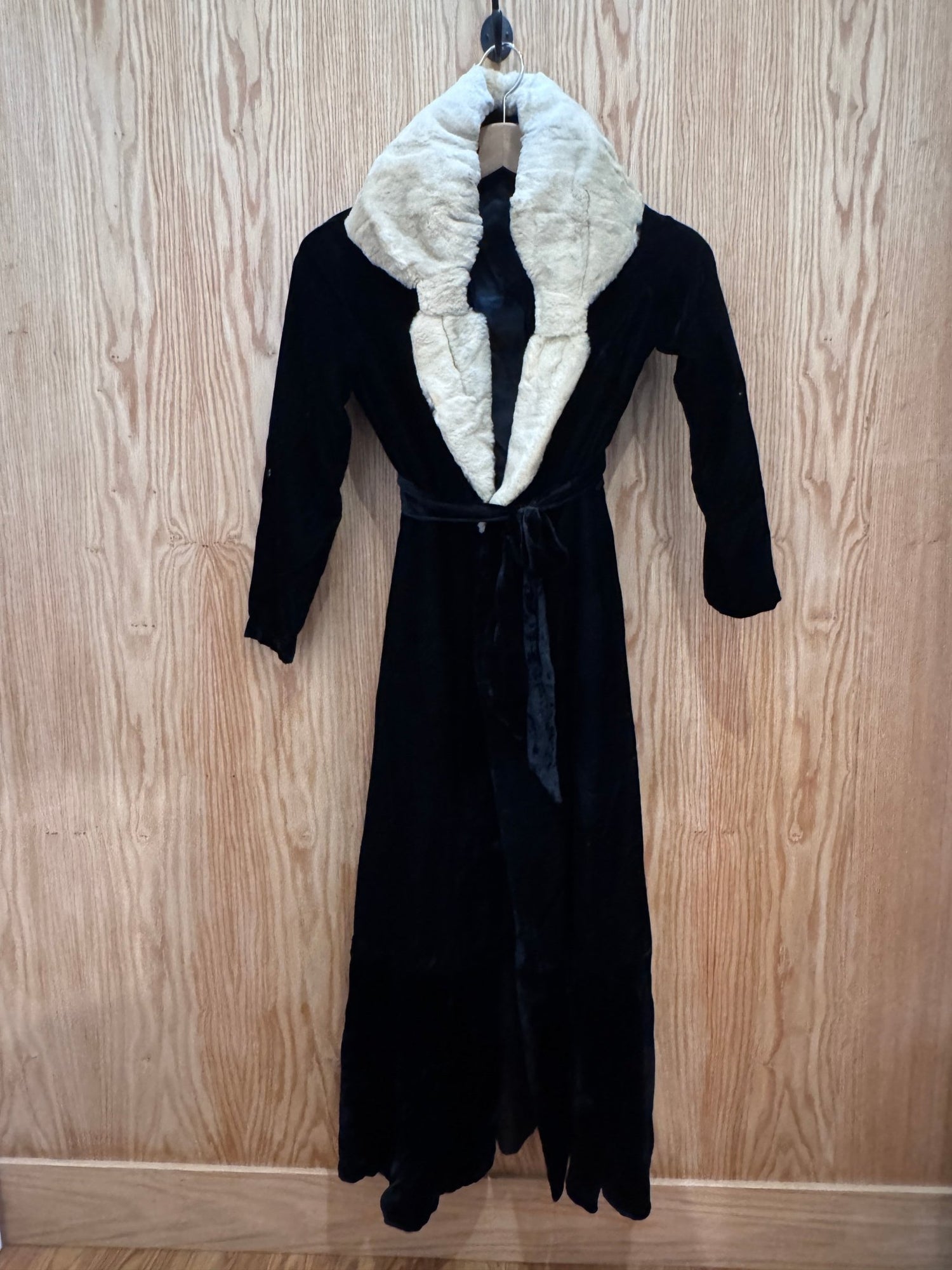 Fur and velvet Robe Dressing Gown Coat - MST GoodsVintage
