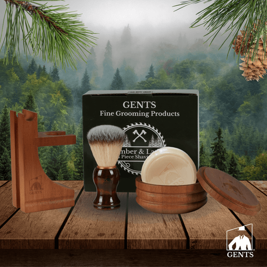 GENTS Timber & Lather 4 Piece Shaving Set (Cedar & Pine) - MST GoodsGENTS FINE GROOMING PRODUCTS