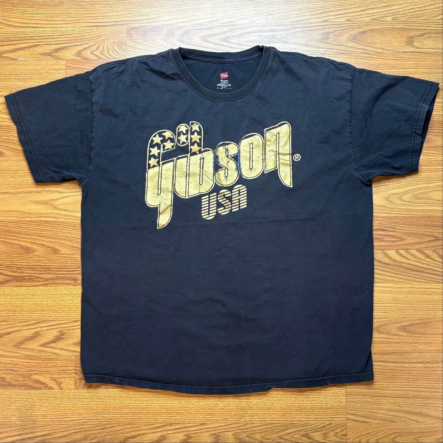 Gibson USA Graphic T Shirt Mens XL Black Guitar Music Rock Logo Tee - MST GoodsHanes