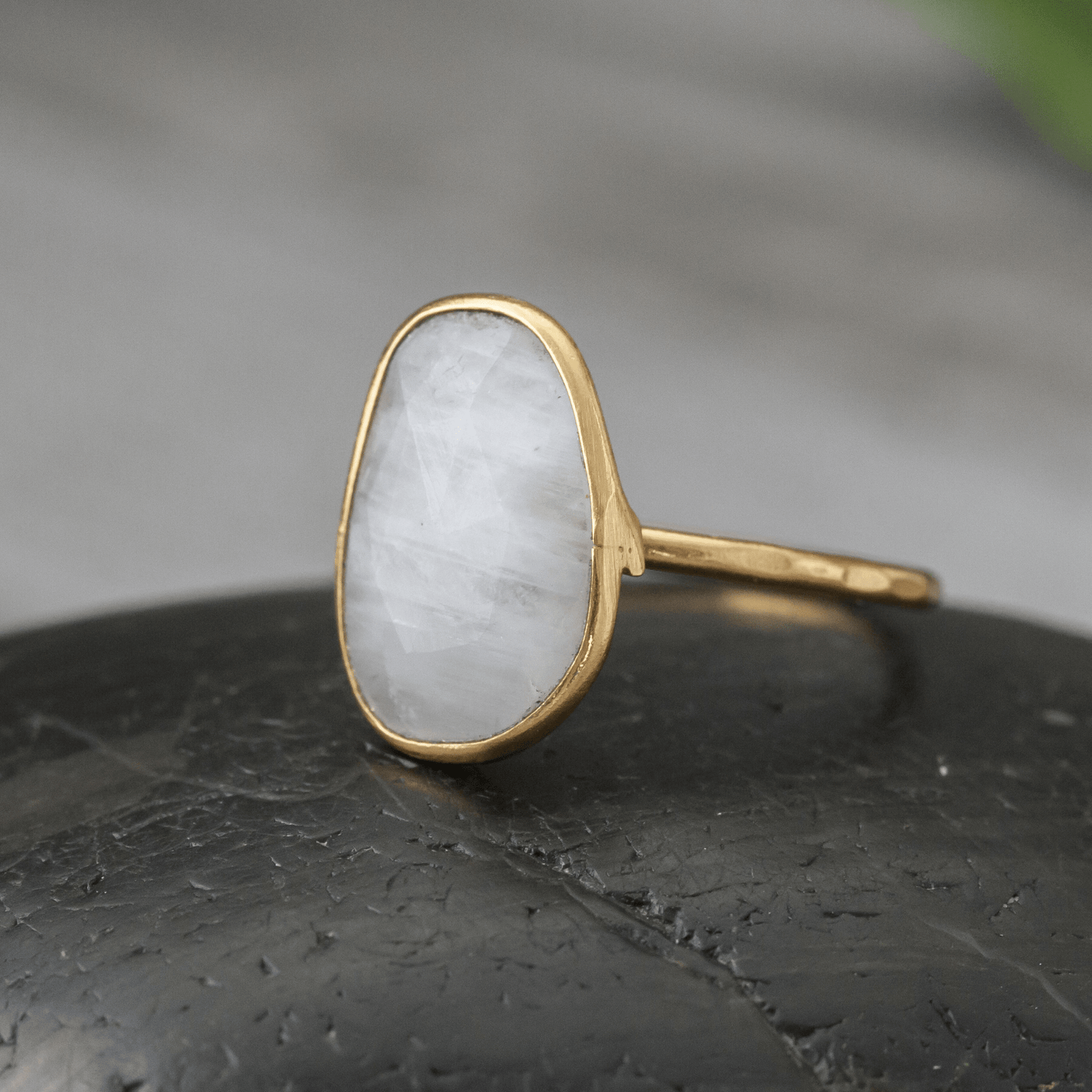 Gold Plated Faceted Stone Ring - MST GoodsBaizaar
