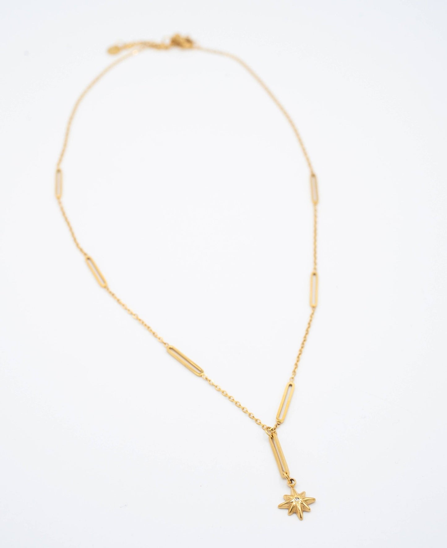 Gold Plated Starburst Lariat Chain Necklace - MST GoodsBaizaar