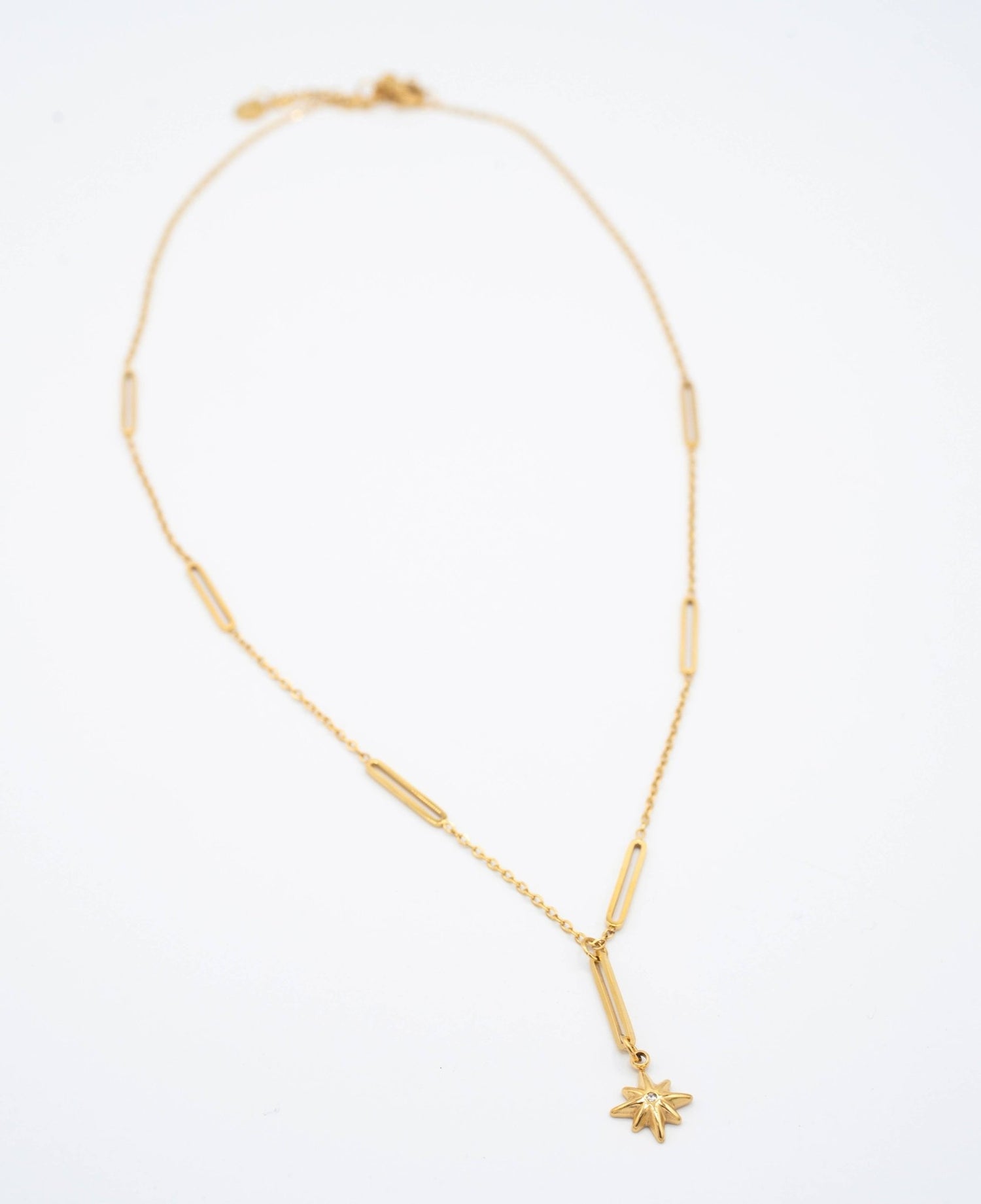 Gold Plated Starburst Lariat Chain Necklace - MST GoodsBaizaar