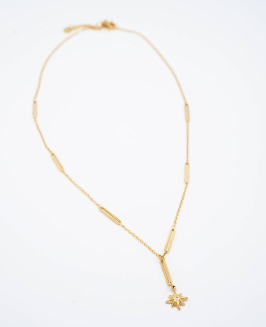 Gold Plated Starburst Lariat Chain Necklace - MST GoodsBaizaar