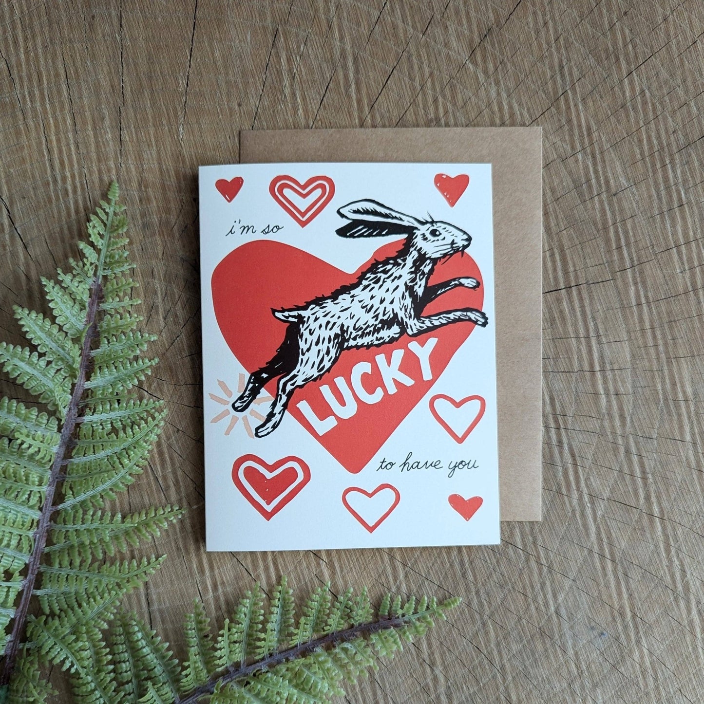 Greeting card | i'm so lucky to have you - love rabbit Valentine - MST Goodsilikesara | art + goods