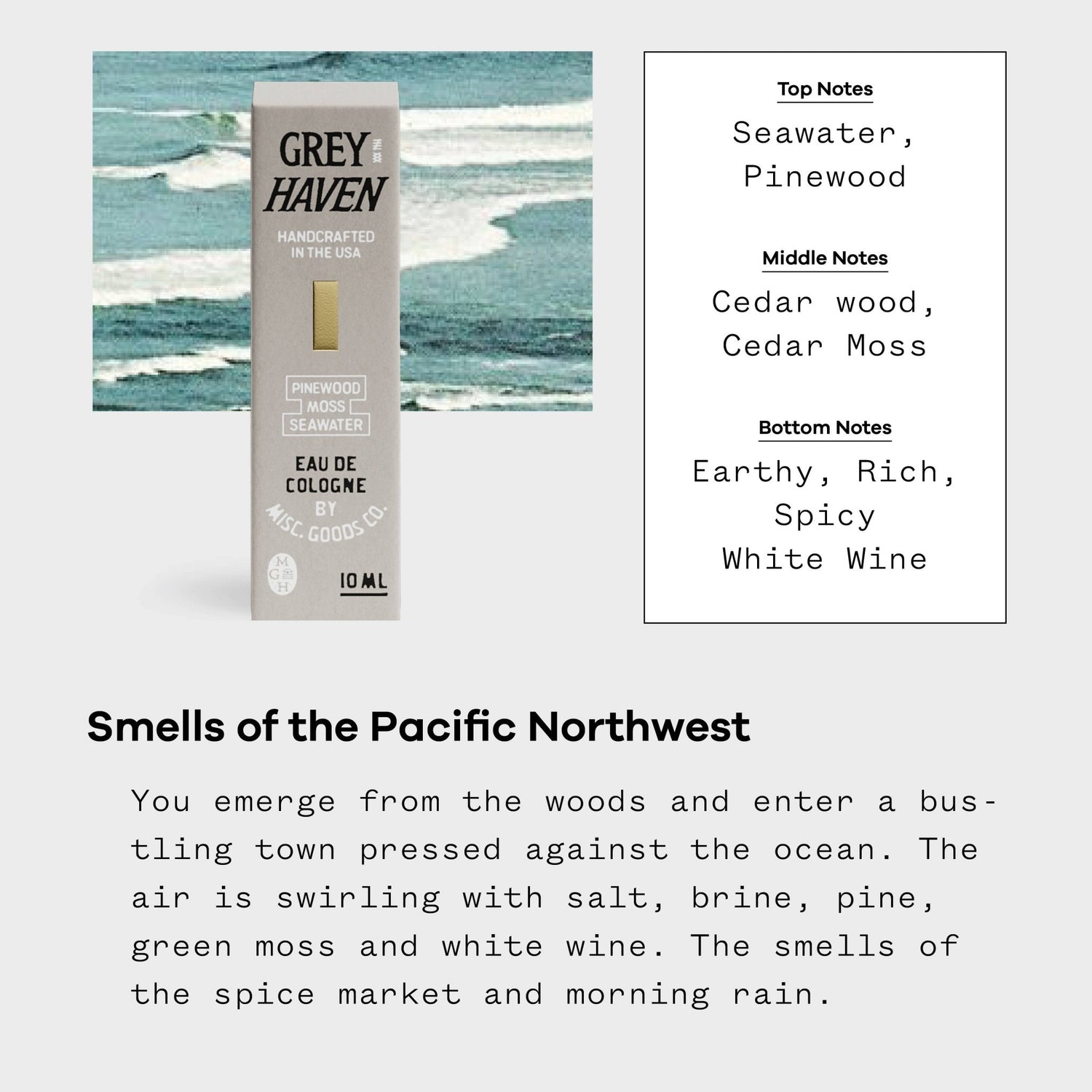 Greyhaven Eau De Cologne 10ml | Unisex | Pine, Moss & Ocean - MST GoodsMisc Goods Co.