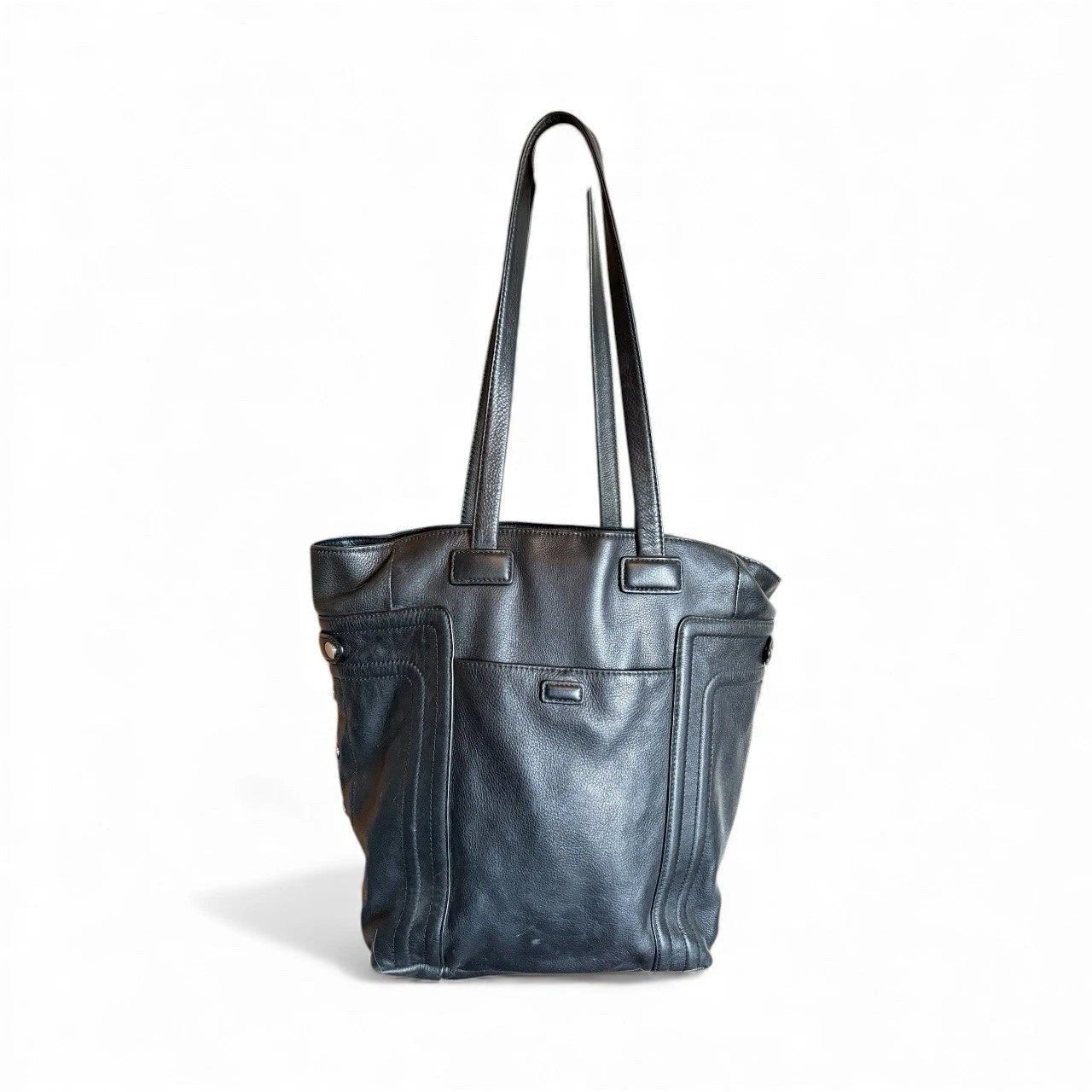 Hammitt Otis Leather Tote Black Gunmetal - MST GoodsVintage