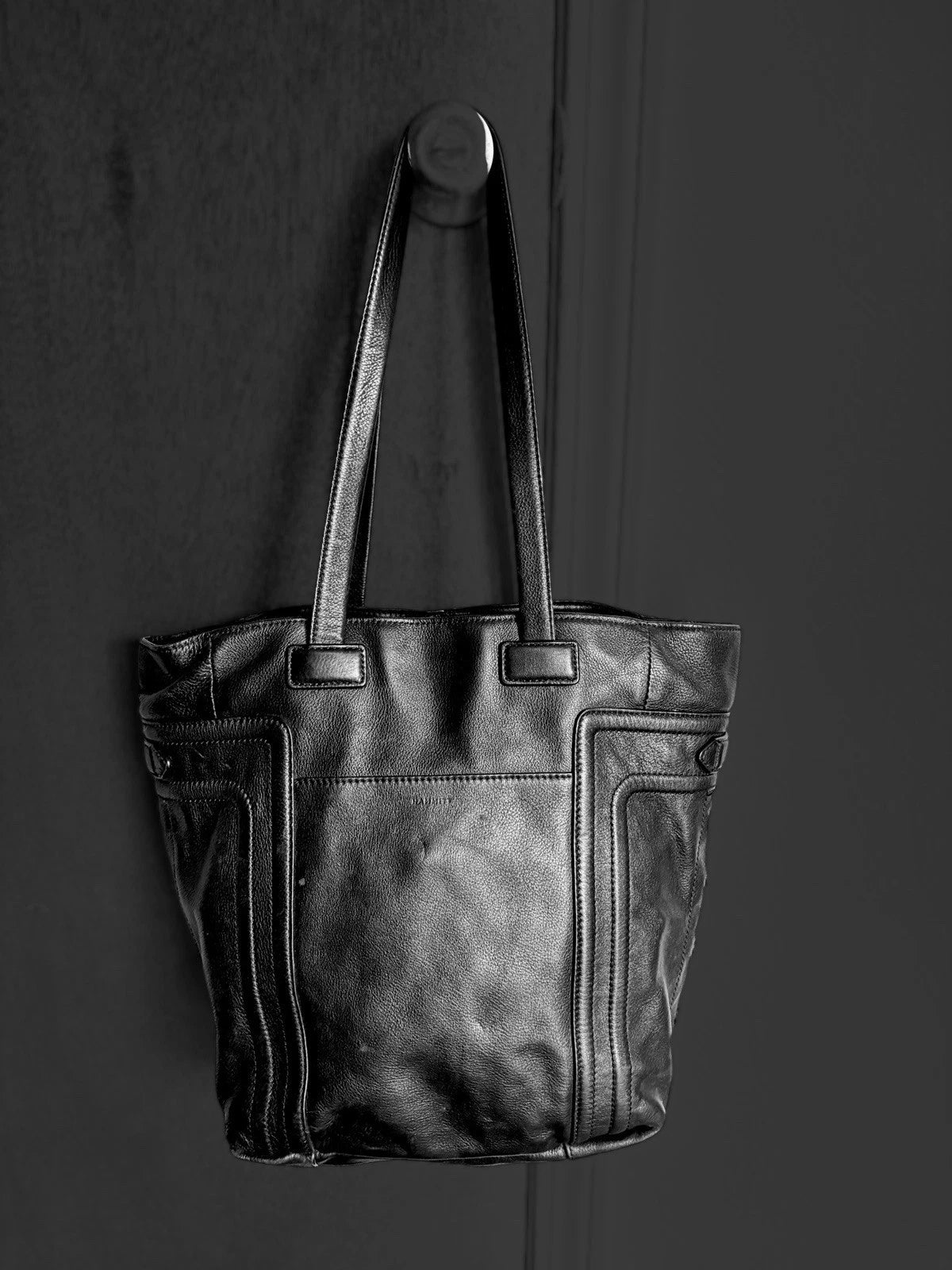 Hammitt Otis Leather Tote Black Gunmetal