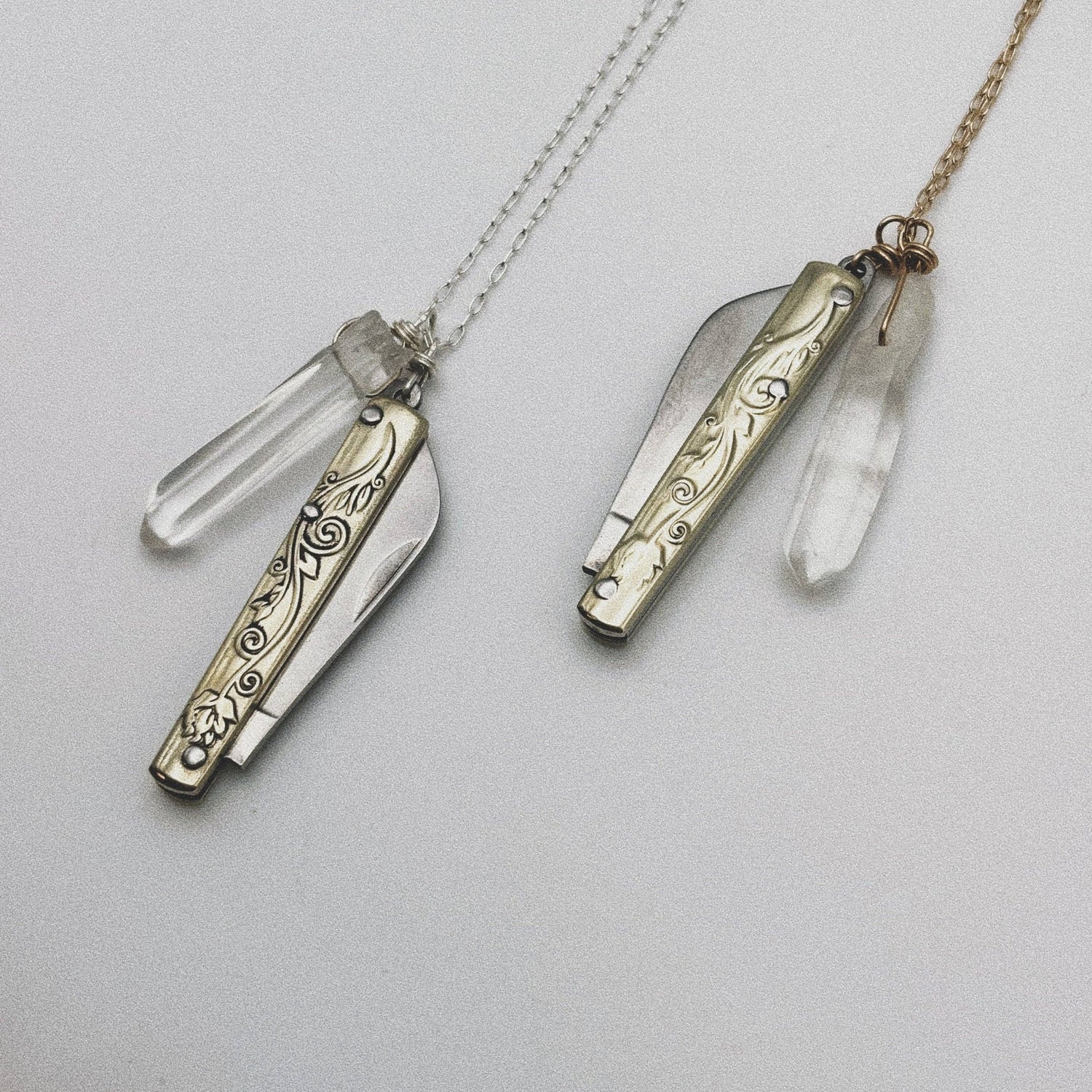 Handmade Amelia Necklace | Knife Necklace | Quartz Crystal - MST GoodsFluff Hardware