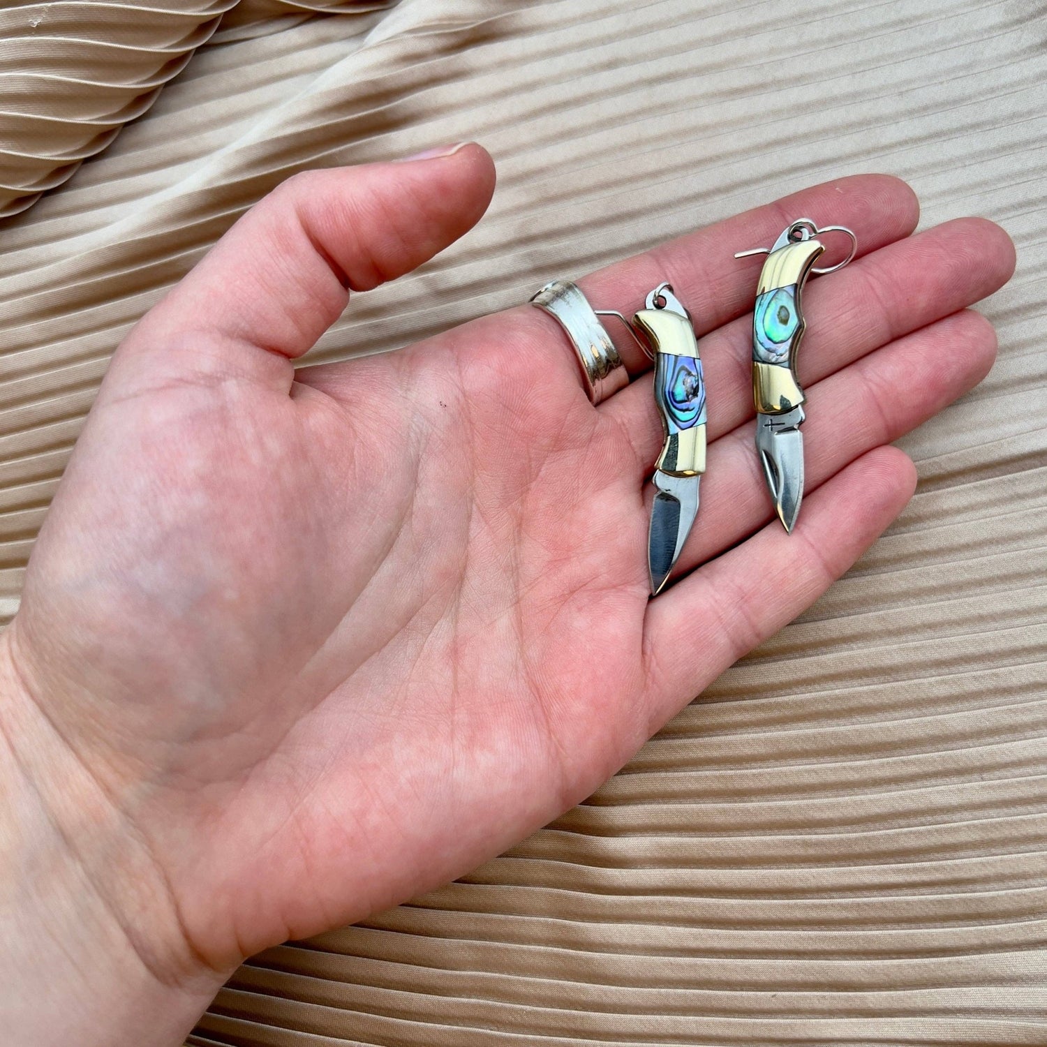 Handmade Billie Earrings (Abalone) - MST GoodsFluff Hardware