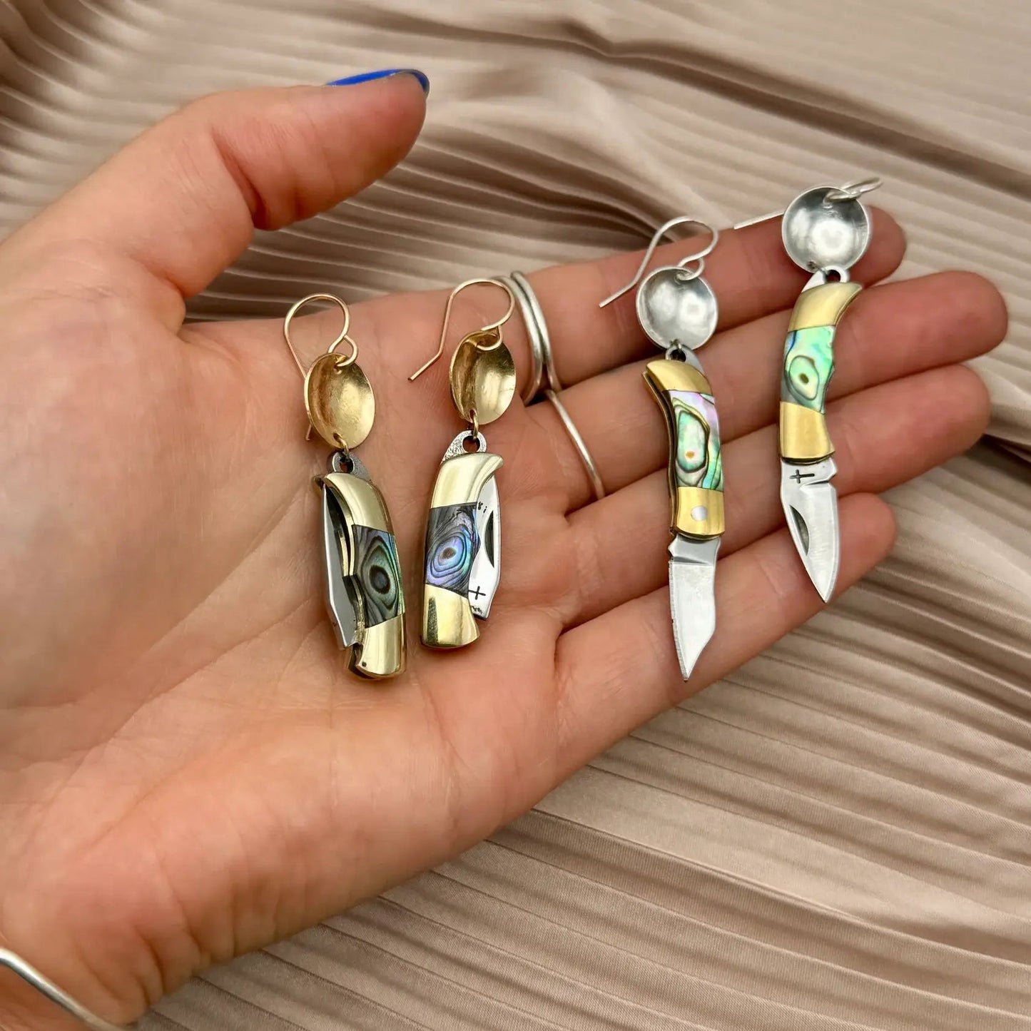Handmade Billie Earrings (Abalone) - MST GoodsFluff Hardware