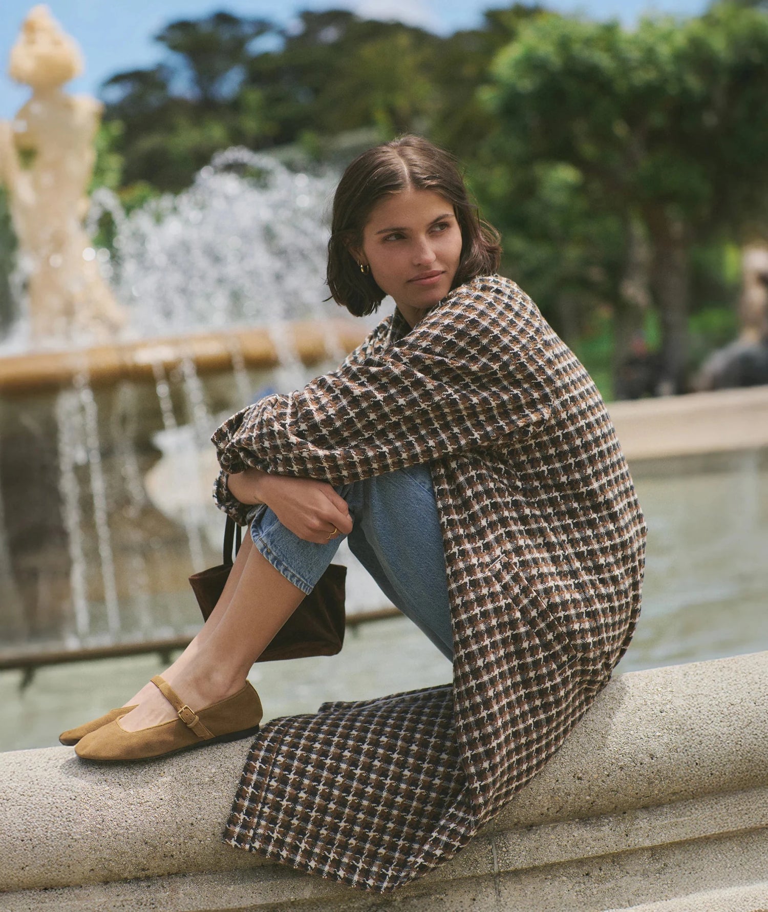 Hayes Houndstooth Trench Coat - MST GoodsMarine Layer