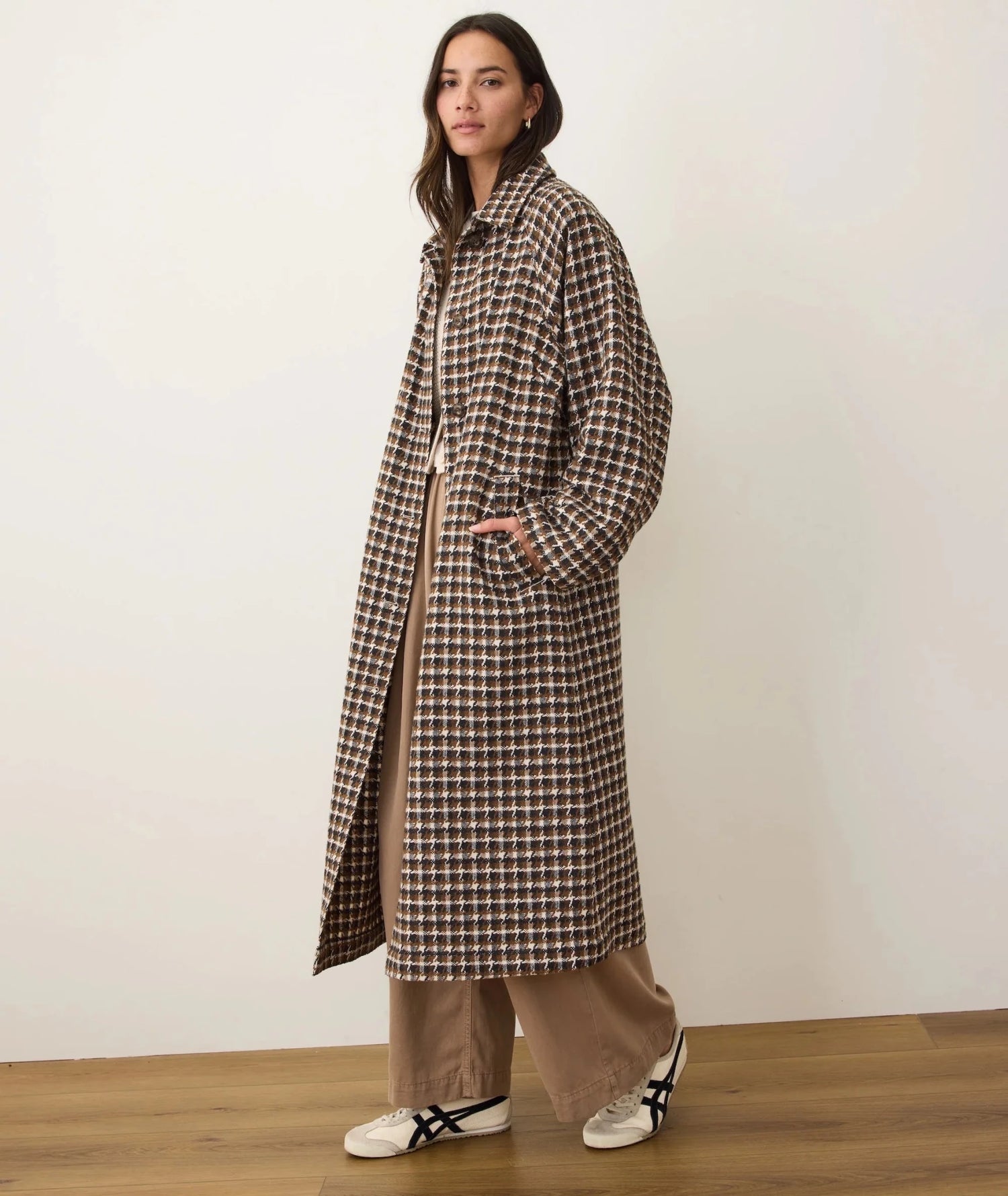 Hayes Houndstooth Trench Coat - MST GoodsMarine Layer