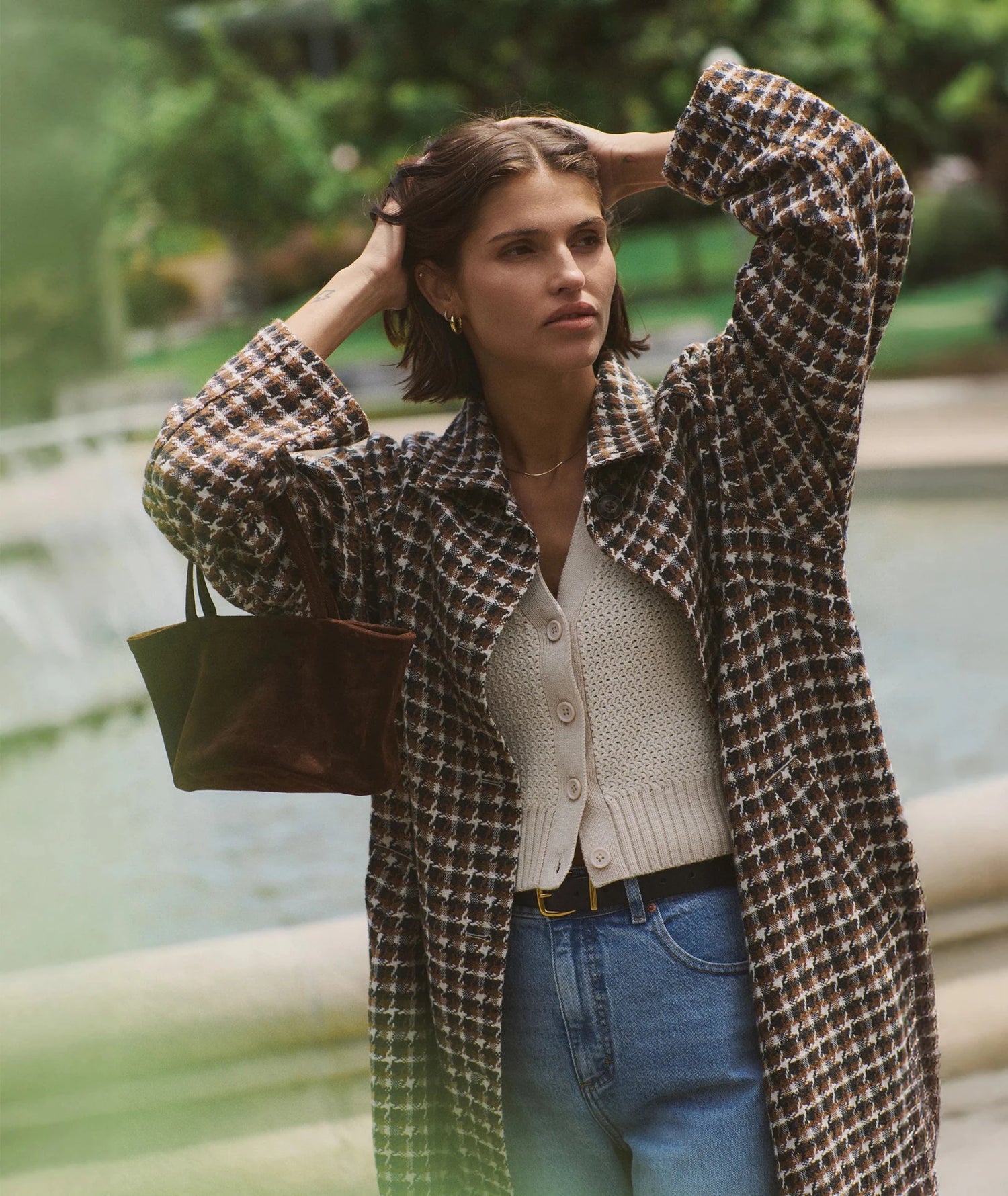 Hayes Houndstooth Trench Coat - MST GoodsMarine Layer