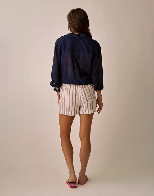 Hellie Linen Short - Kentucky Stripe - MST GoodsCarve Designs