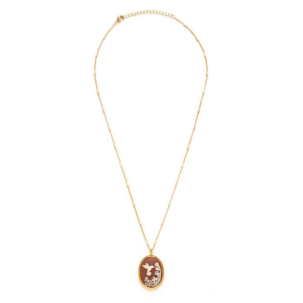 Hummingbird Vintage Cameo Necklace - MST GoodsAmano Studio