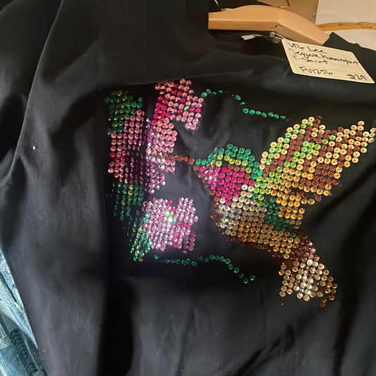 Vtg Lee sequin hummingbird t shirt