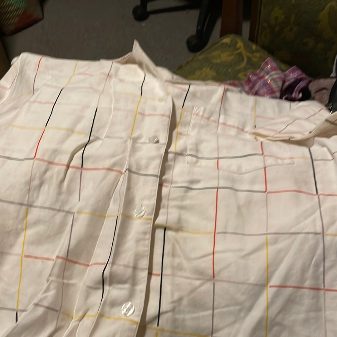 Vintage 1980s window pane button up FV1349