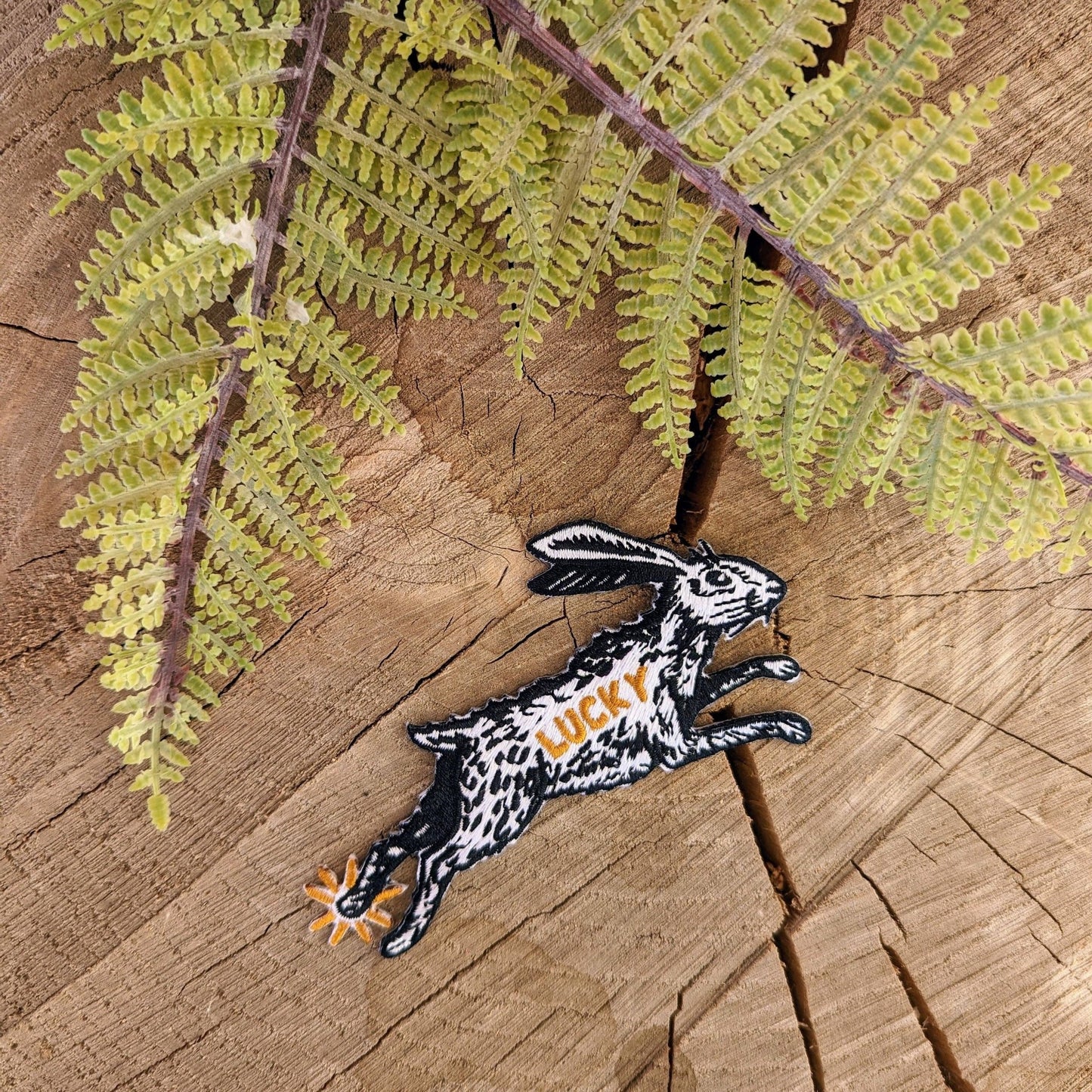 Iron - on patch | lucky rabbit's foot - 4.3" x 2.8" - MST Goodsilikesara | art + goods
