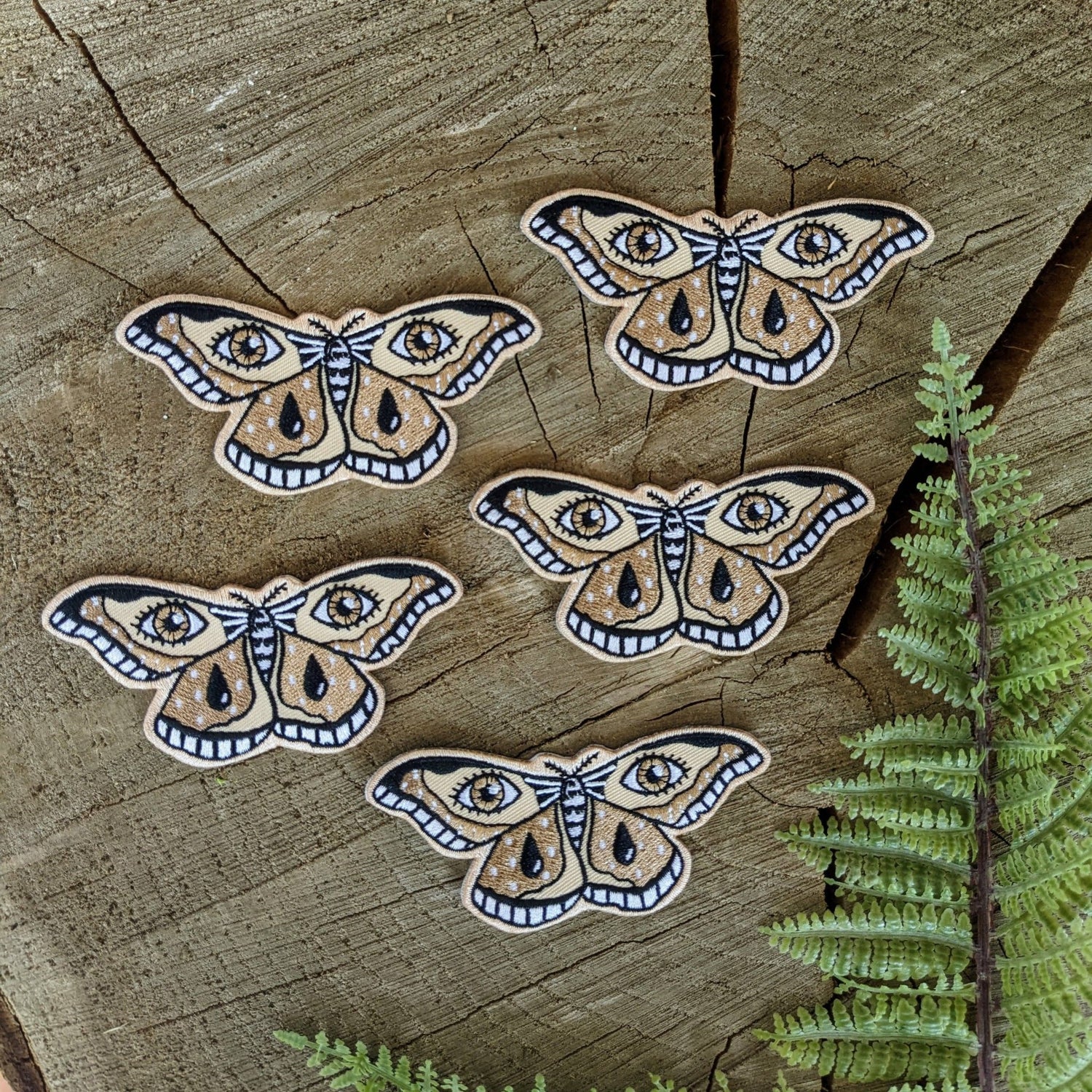Iron - on patch | moth - brown 3.4" x 1.6" - MST Goodsilikesara | art + goods