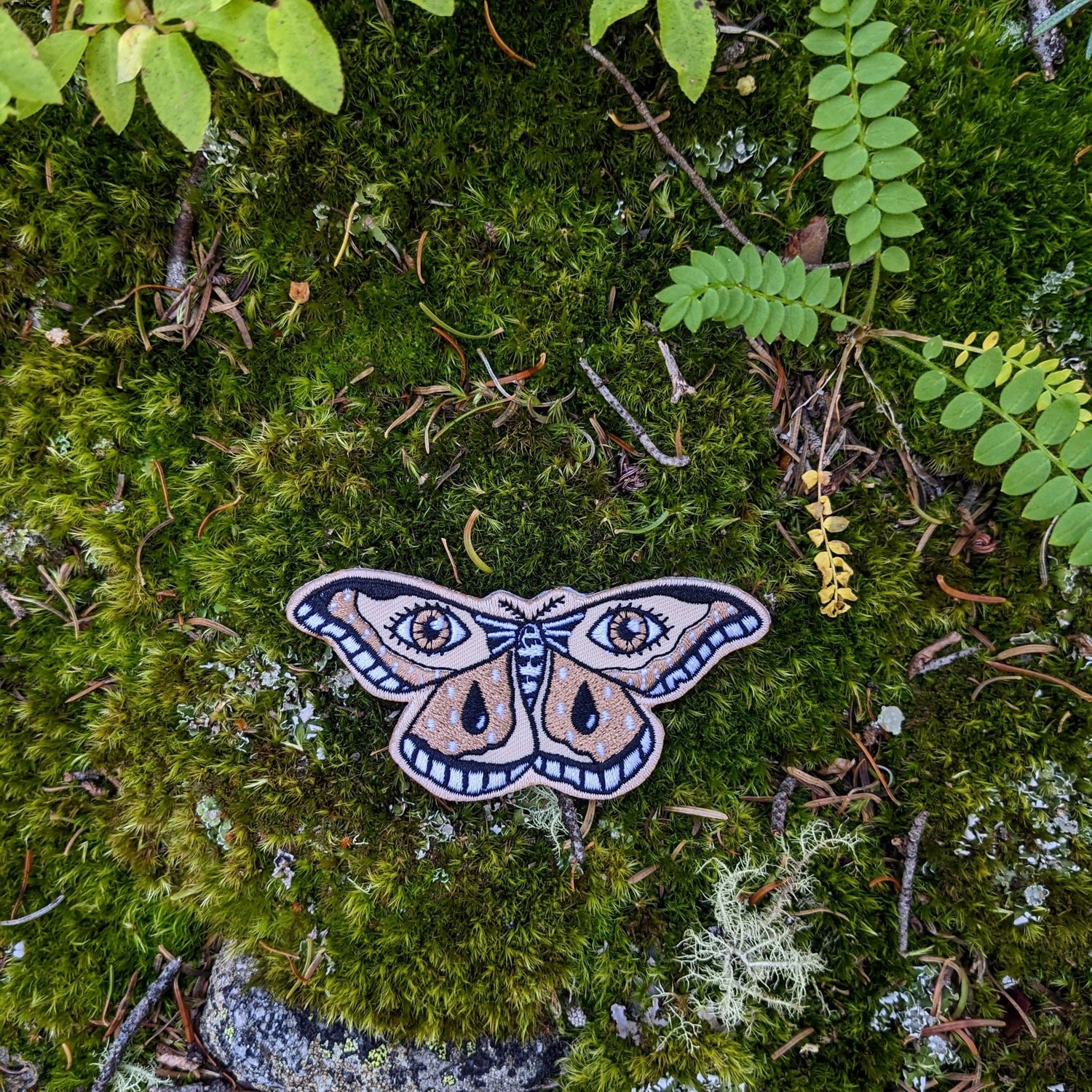 Iron - on patch | moth - brown 3.4" x 1.6" - MST Goodsilikesara | art + goods