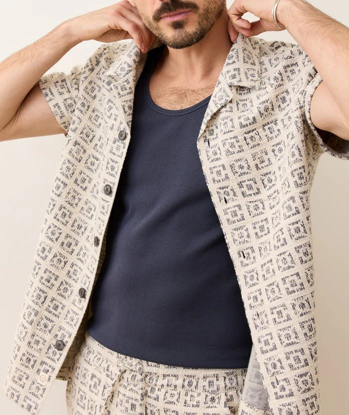 Jacquard Resort Shirt - MST GoodsShort Sleeve Button Up ShirtMarine Layer