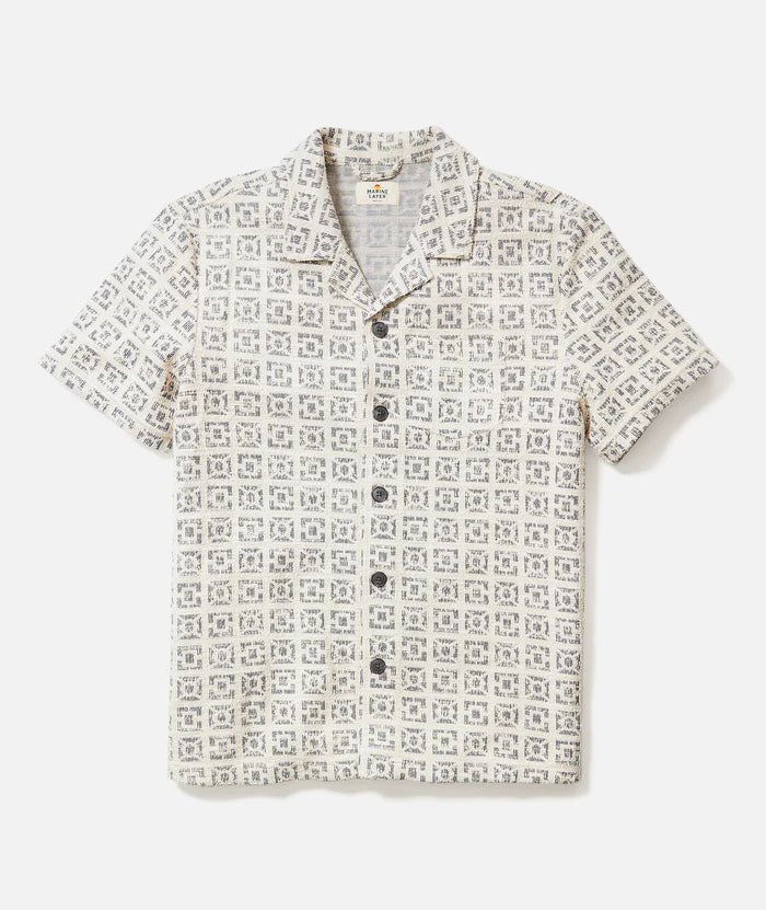 Jacquard Resort Shirt - MST GoodsShort Sleeve Button Up ShirtMarine Layer