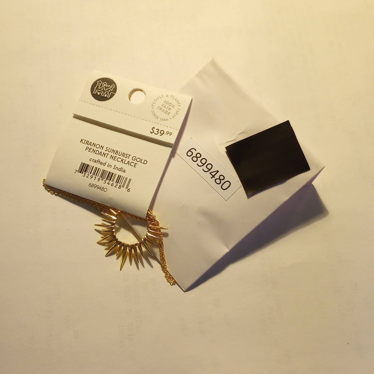 Kiranon Sunburst Gold Pendant Necklace - MST GoodsNecklacesTen Thousand Villages