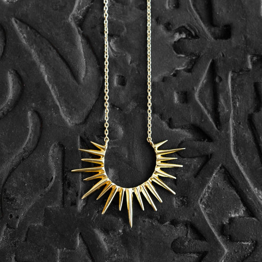 Kiranon Sunburst Gold Pendant Necklace - MST GoodsNecklacesTen Thousand Villages