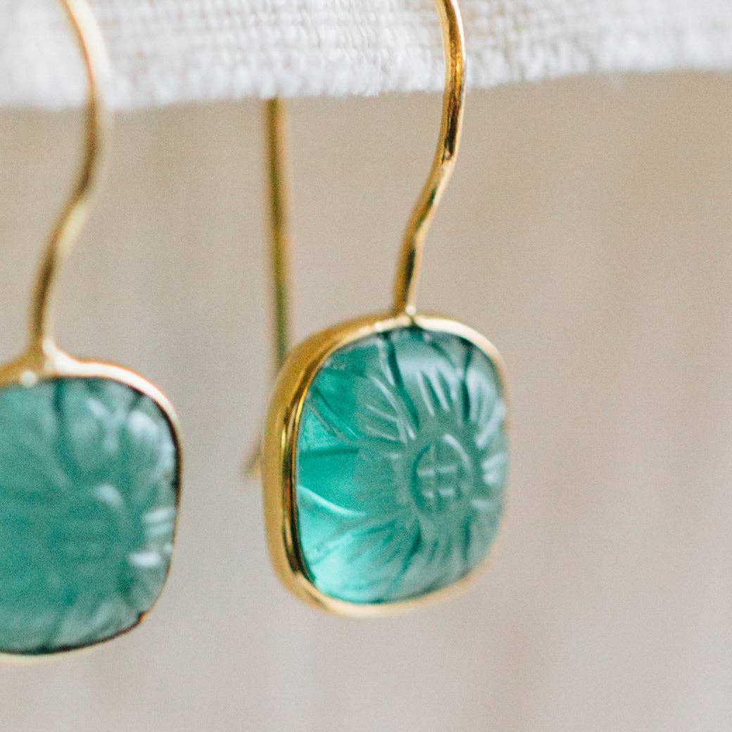 Lalita Blue Daisy Dangle Earrings - MST GoodsTen Thousand Villages
