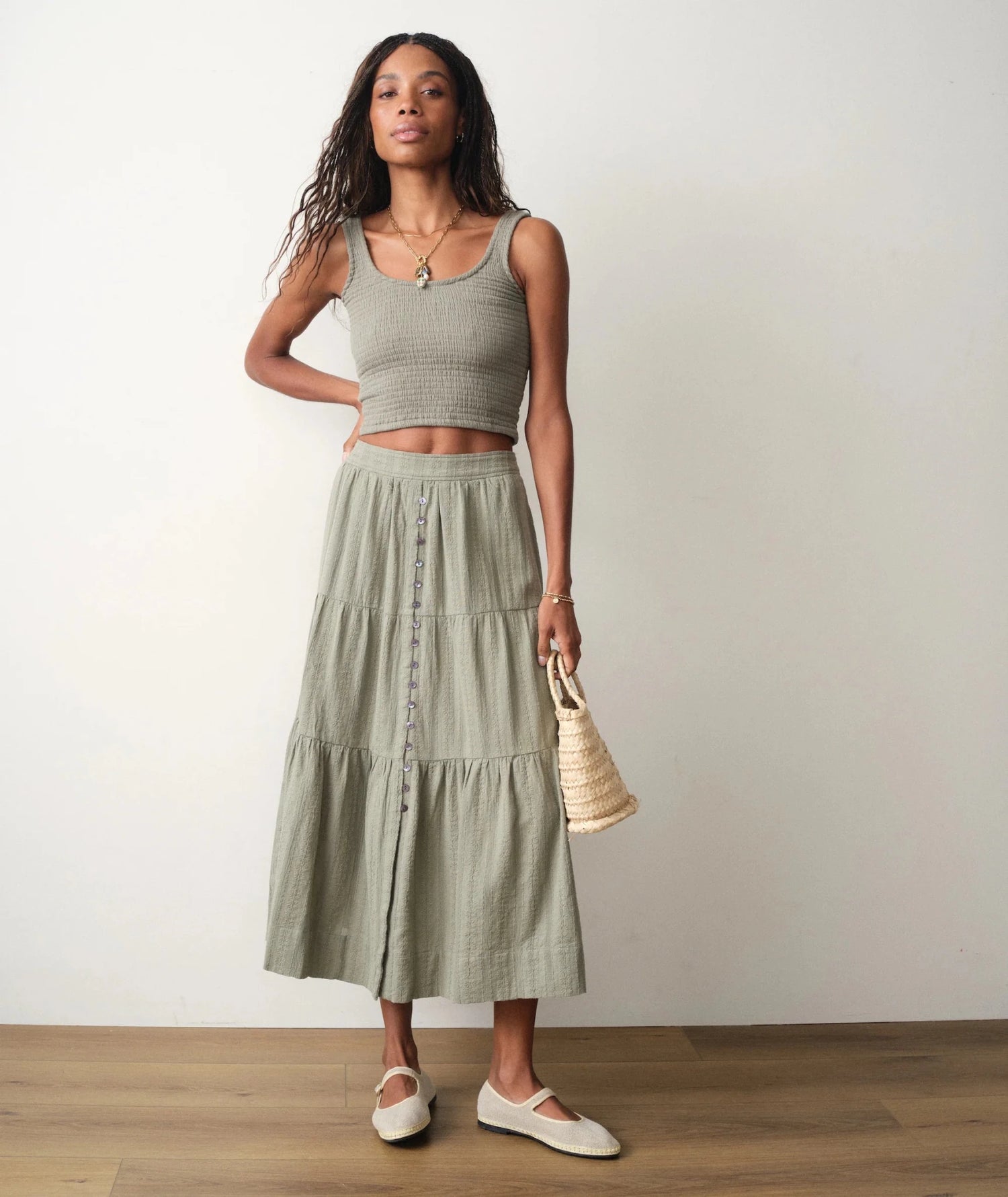 Lana Button Through Skirt - MST GoodsMarine Layer