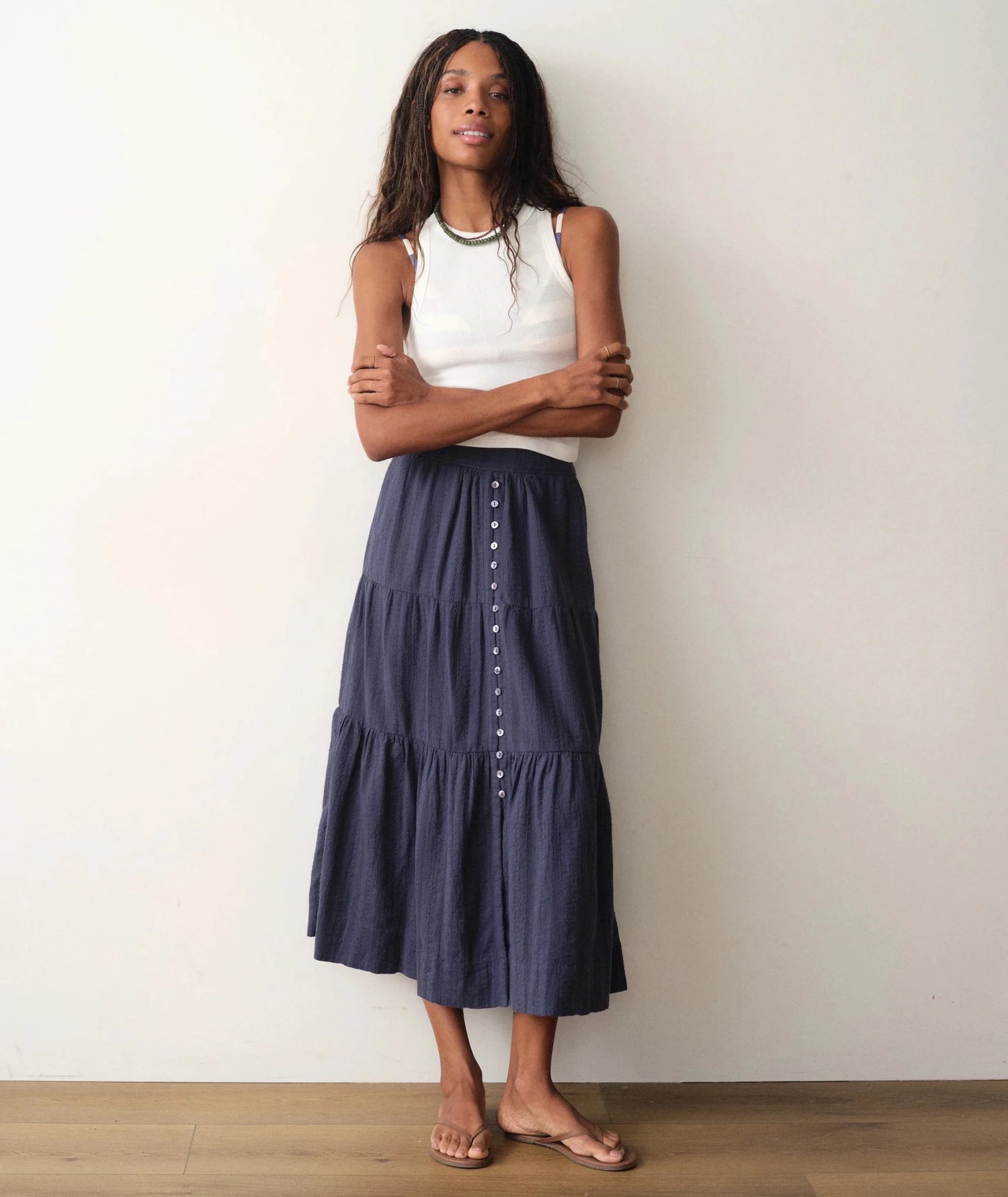 Lana Button Through Skirt - MST GoodsMarine Layer