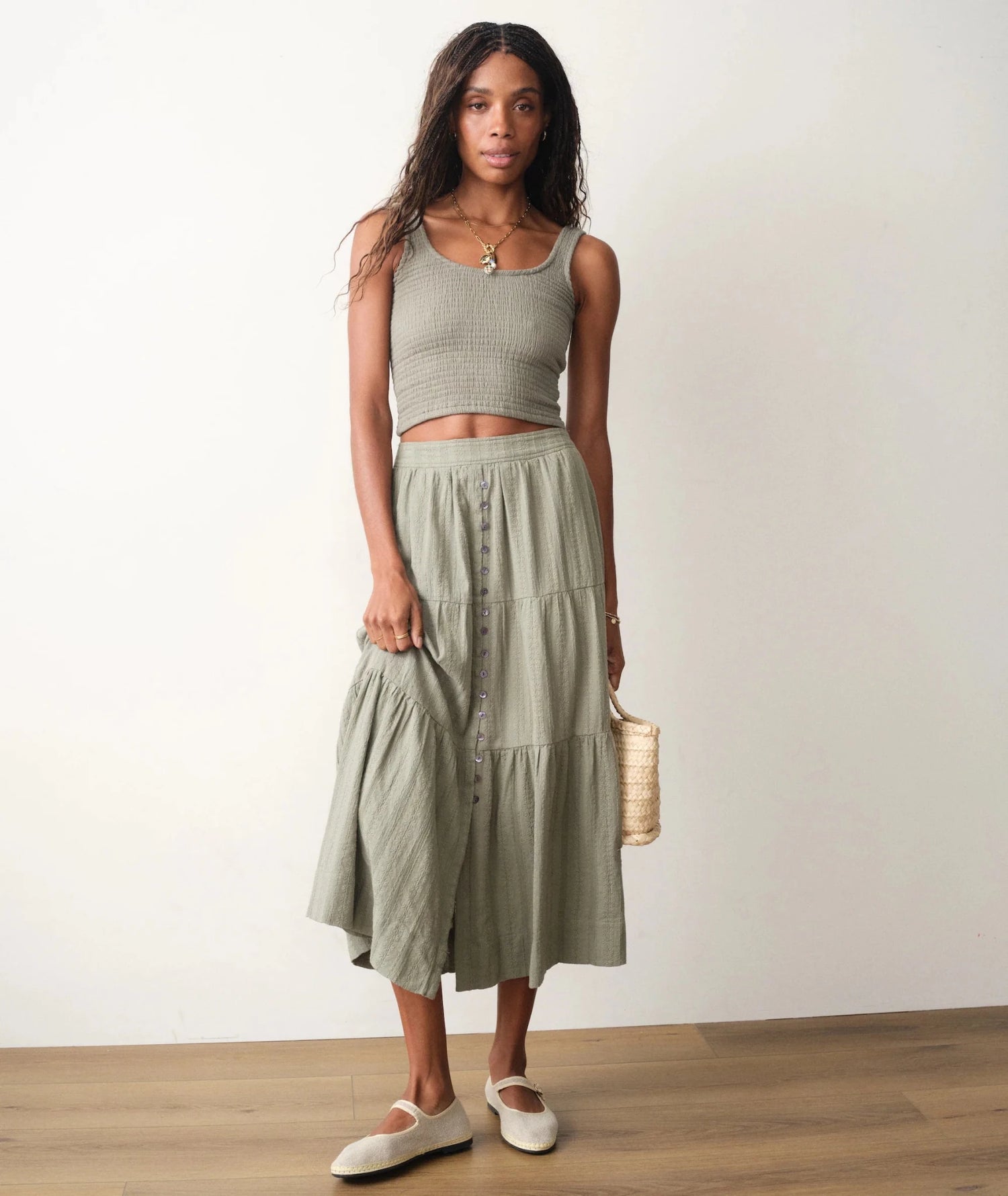 Lana Button Through Skirt - MST GoodsMarine Layer