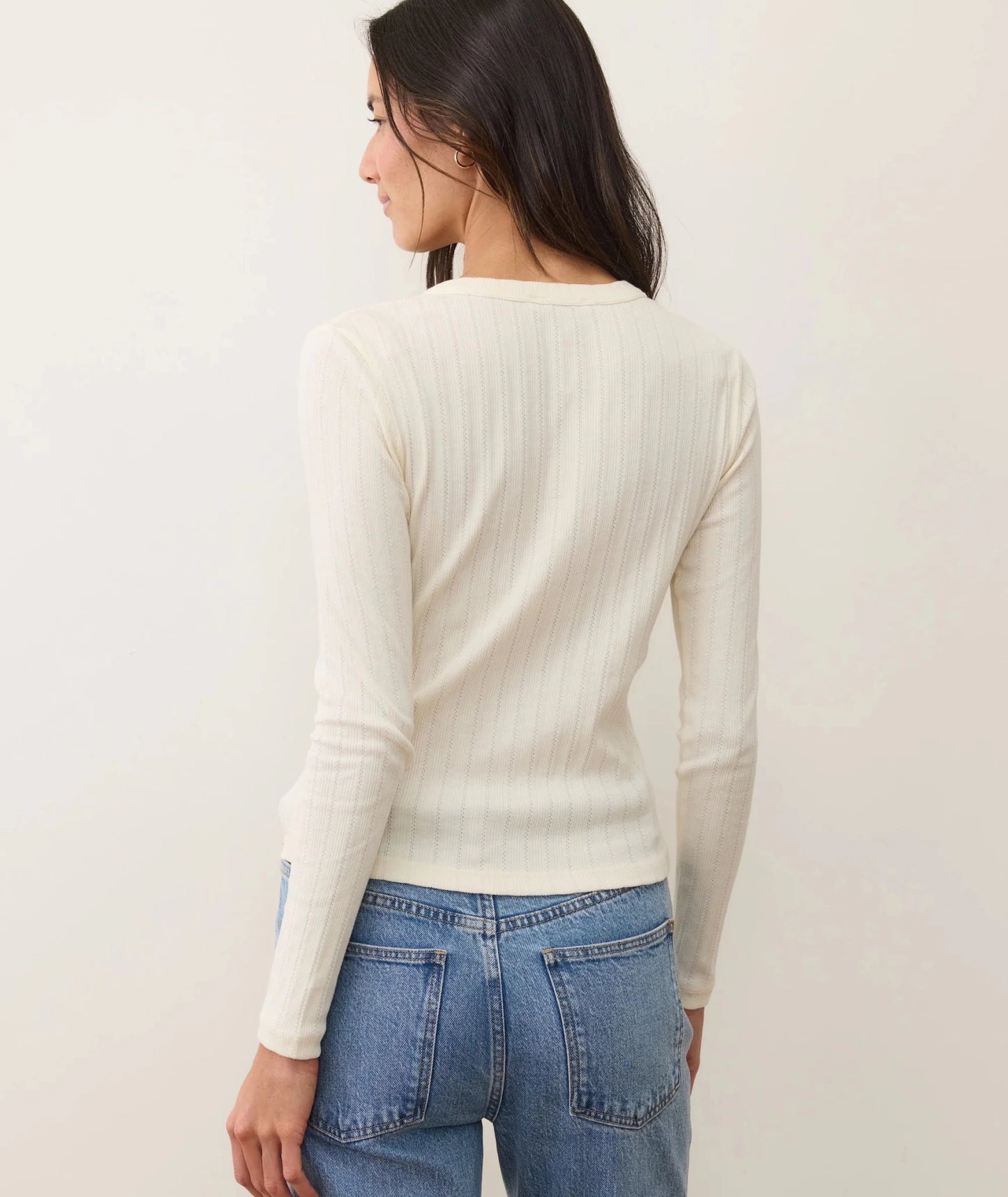 Lexi Pointelle Henley - Antique White - MST GoodsBlouseMarine Layer