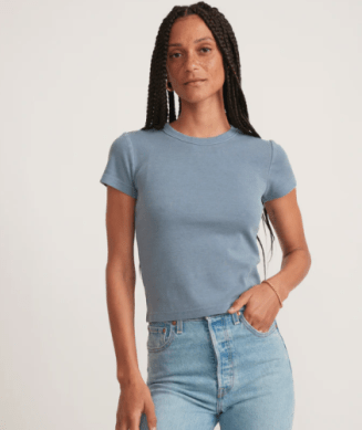 Lexi Rib Sun-In Crew Tee - MST GoodsMarine Layer
