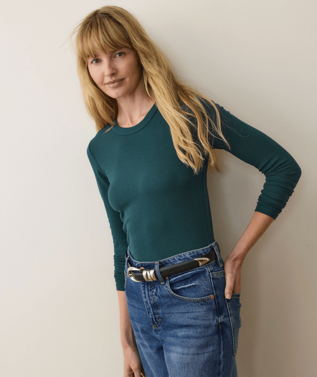 Lexi Rib Sun-In Longsleeve Crew Tee - MST GoodsMarine Layer