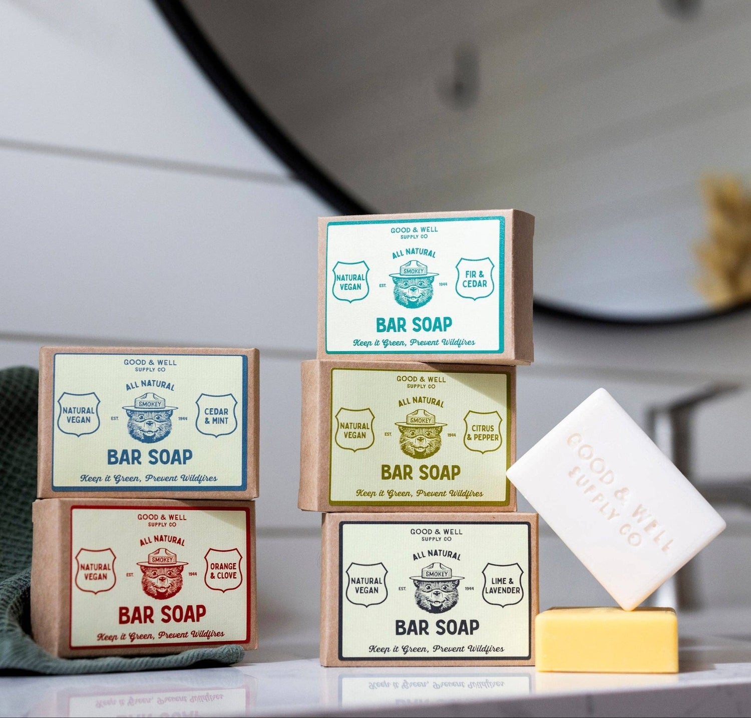 Lime & Lavender Smokey Bear Bar Soap - MST GoodsGood & Well Supply Co.