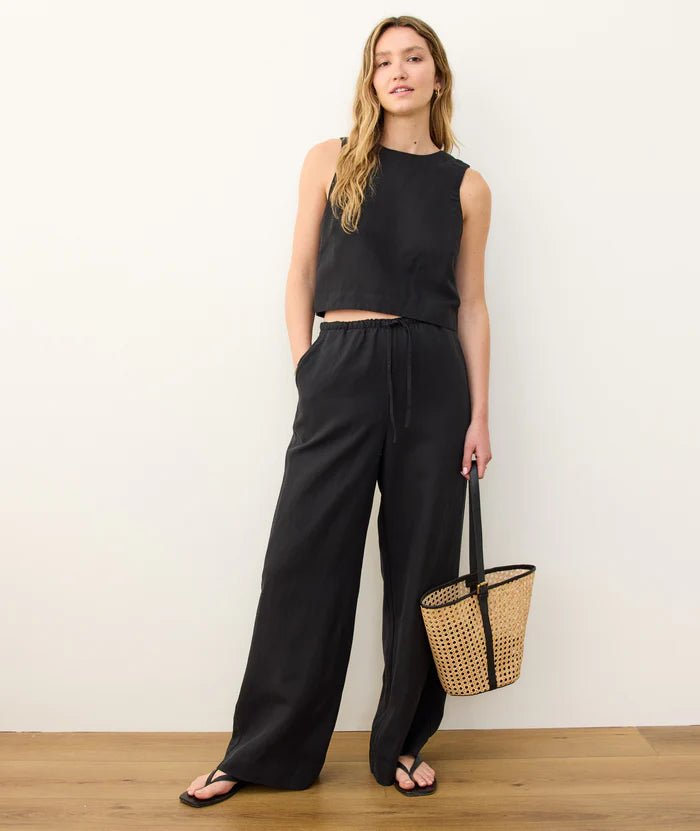 Linen Drawstring Wide Leg Pant - MST GoodsMarine Layer