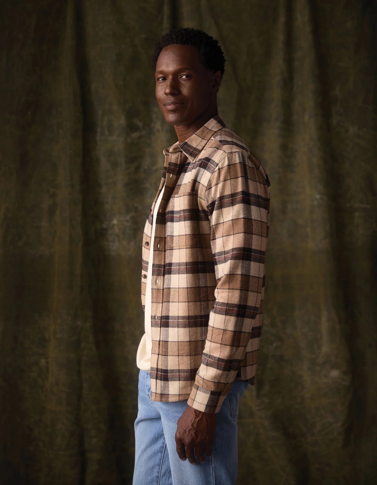 Louis Heavyweight Flannel Overshirt in Mink Plaid - MST GoodsThe Normal Brand
