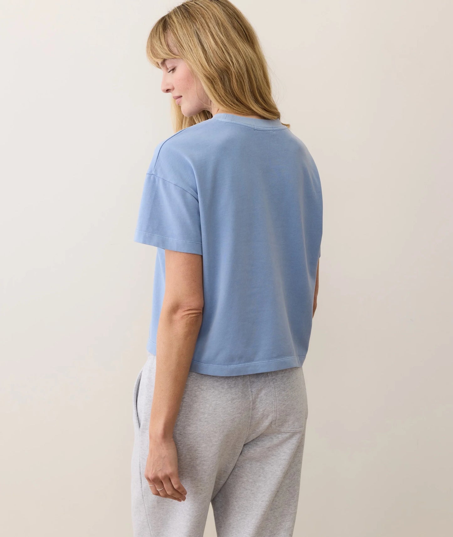 Women's Luxe Jersey Crew Tee in Coastal Blue