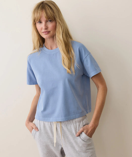 Women's Luxe Jersey Crew Tee in Coastal Blue