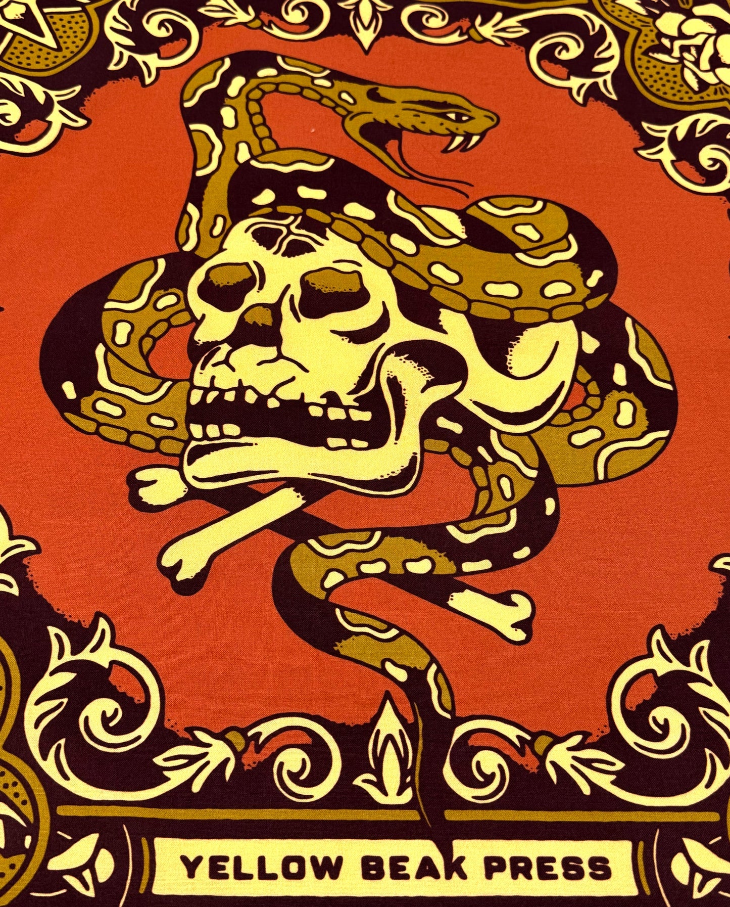 Maroon Skull Bandana