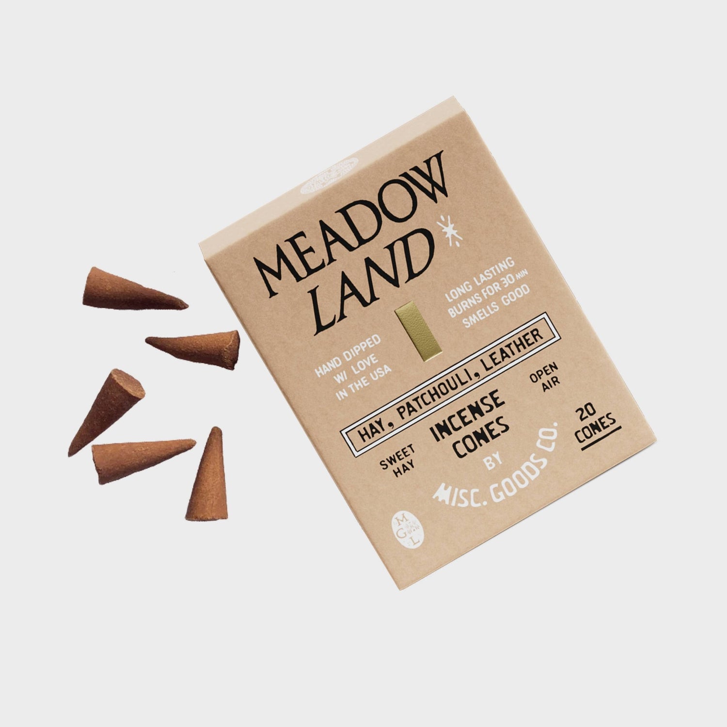 Meadowland Incense Cones | Handmade | Grass & Patchouli - MST GoodsMisc Goods Co.