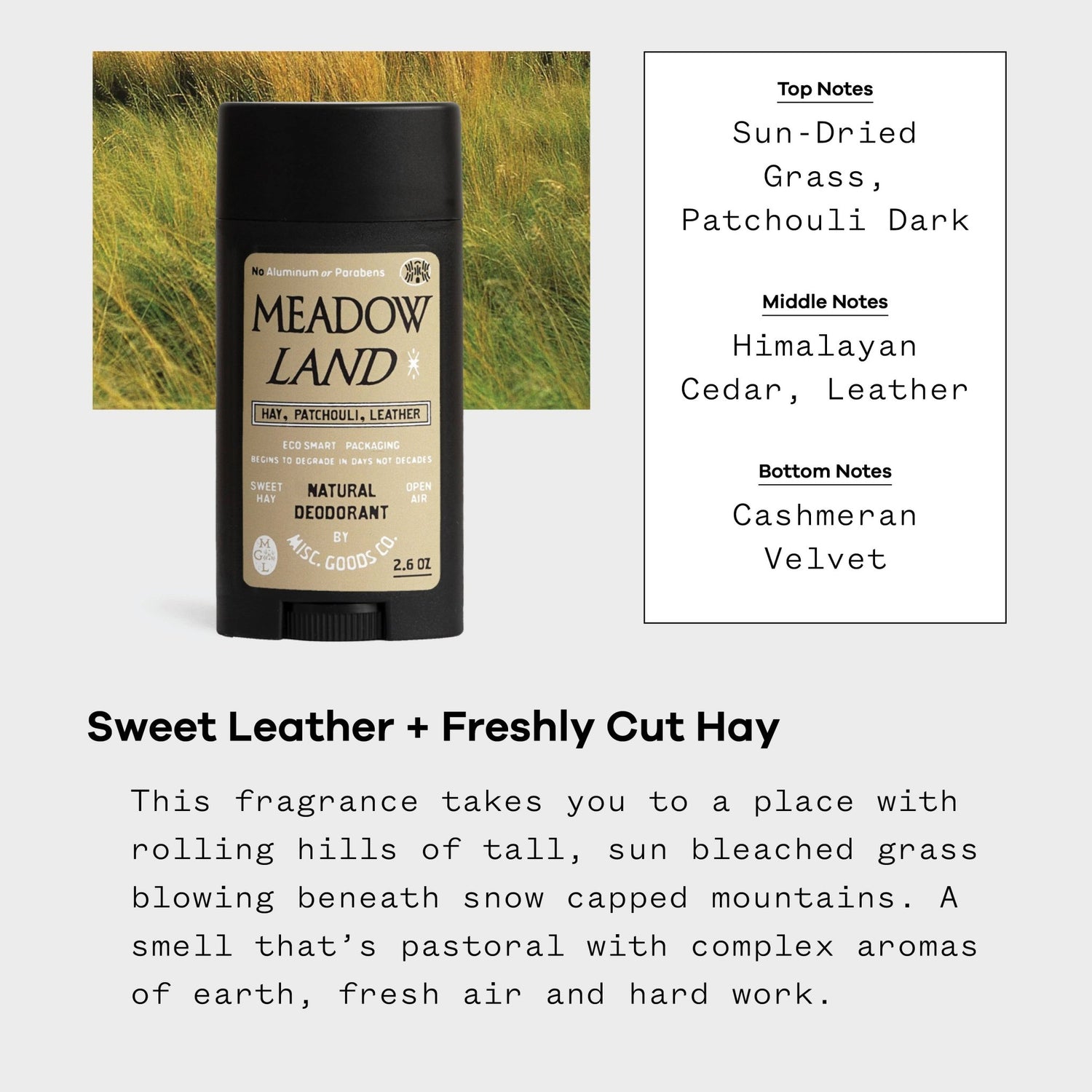 Meadowland Natural Deodorant | No Aluminum or Parabens - MST GoodsMisc Goods Co.